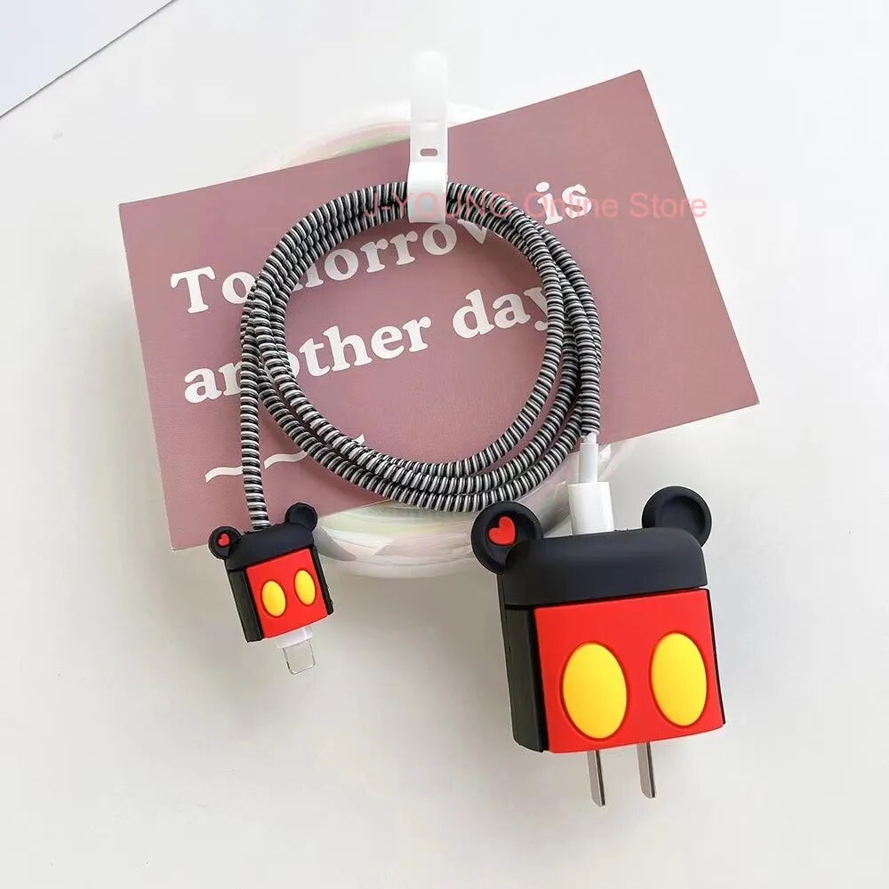 4 Pieces Set Cable Protector for iPhone / iPad 18W/20W Charger Protection Cute Cartoon Protector Holder Phone Cord Accessories
