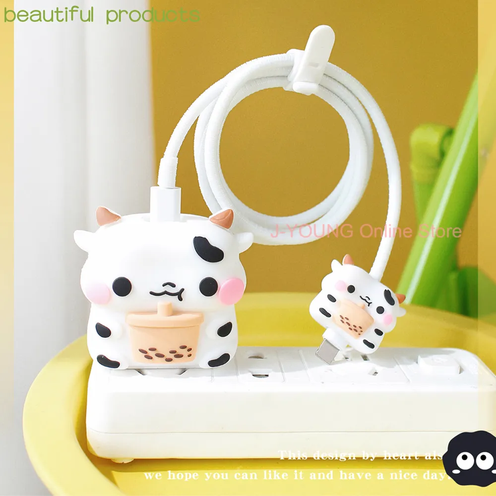 4 Pieces Set Cable Protector for iPhone / iPad 18W/20W Charger Protection Cute Cartoon Protector Holder Phone Cord Accessories