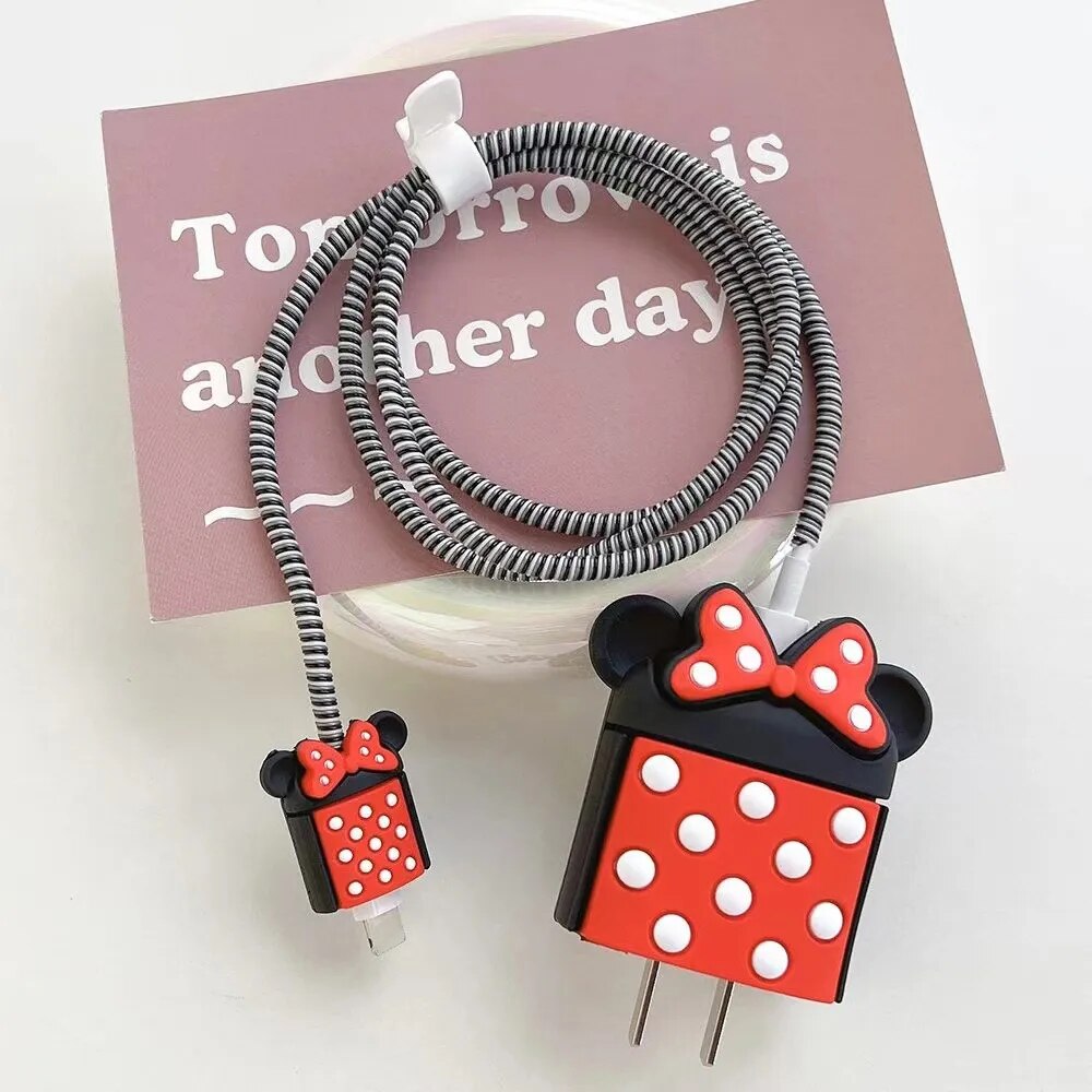 4 Pieces Set Cable Protector for iPhone / iPad 18W/20W Charger Protection Cute Cartoon Protector Holder Phone Cord Accessories