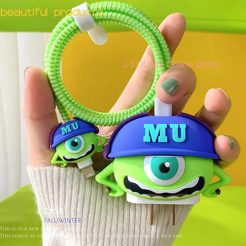 4 Pieces Set Cable Protector for iPhone / iPad 18W/20W Charger Protection Cute Cartoon Protector Holder Phone Cord Accessories
