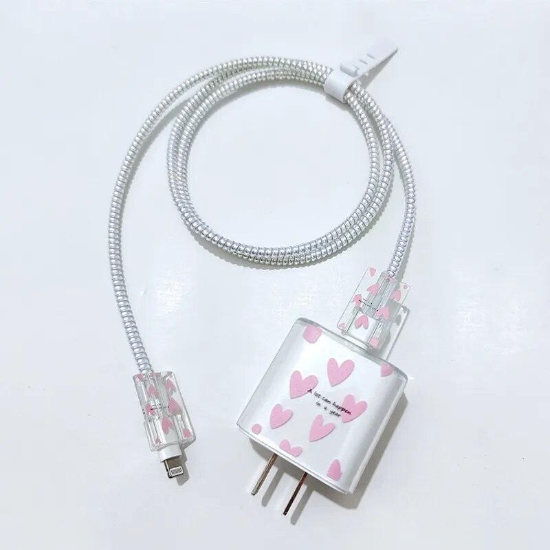 USB Cable Protection For iphone 18 20W US Original Charger Protector Cover Smiling Face Style Protective Data Line Spiral Winder USB Cable Protection For iphone 18 20W US Original Charger Protector Cover Smiling Face Style Protective Data Line Spiral Winder