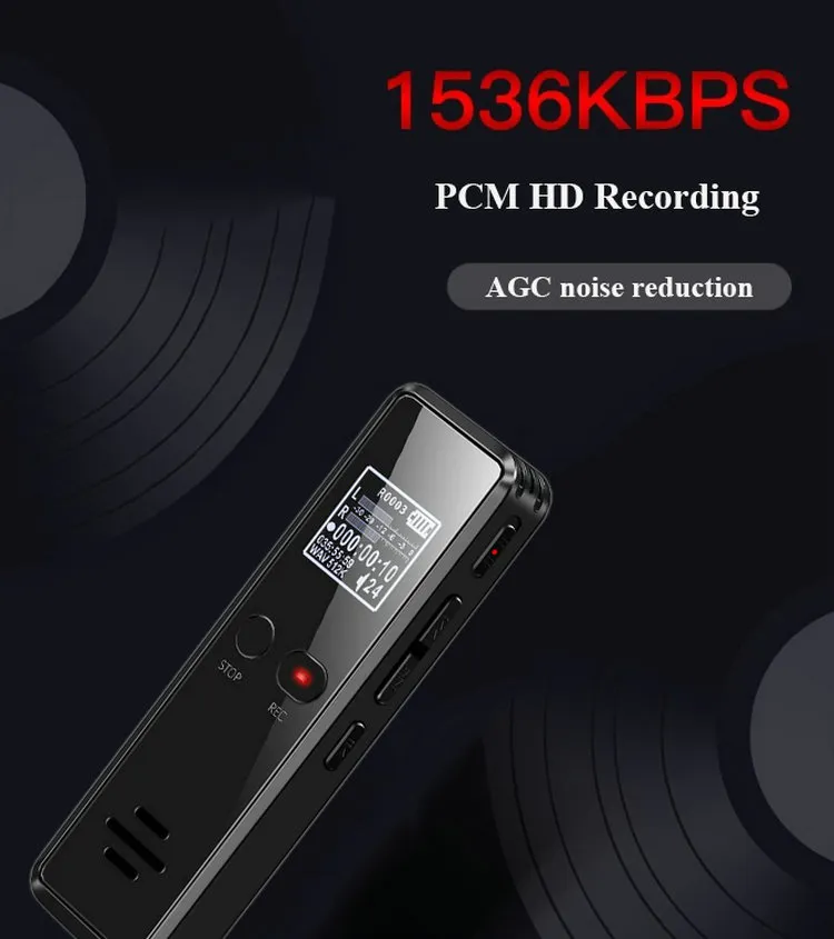 Vandlion V90 Digital Voice Activated Recorder Dictaphone Long Distance Audio Recording MP3 Player Noise Reduction WAV Record