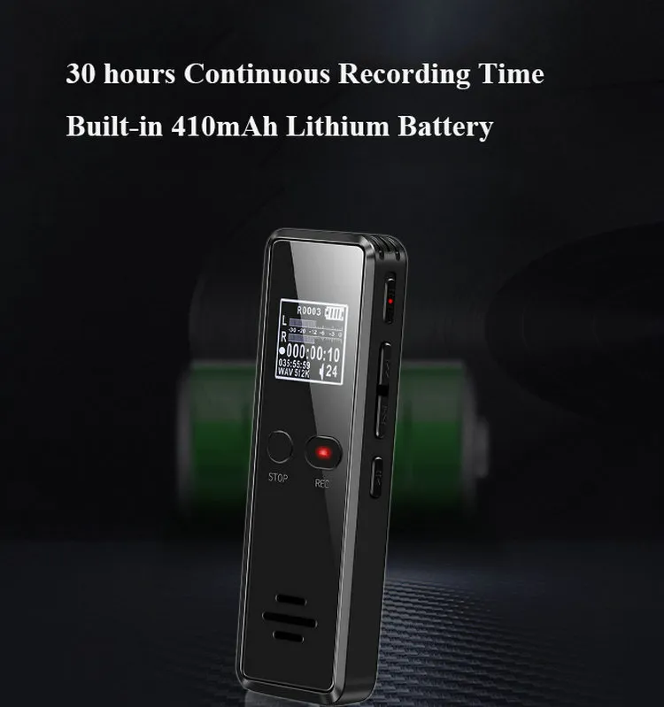 Vandlion V90 Digital Voice Activated Recorder Dictaphone Long Distance Audio Recording MP3 Player Noise Reduction WAV Record