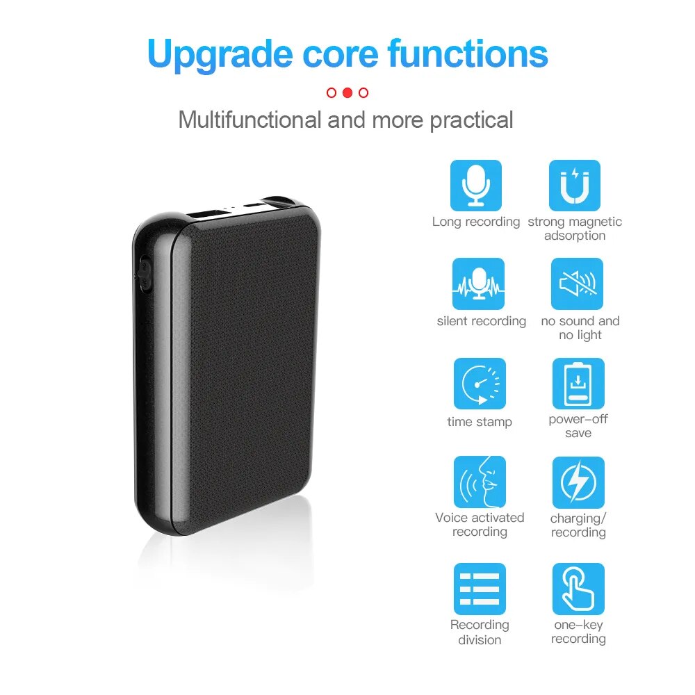 5000mAh Mini Activated Voice Recorder Q75 Portable 60Days 8-32GB Slient Sound Record Professional Ditachphone with Strong Magnet 5000mAh Mini Activated Voice Recorder Q75 Portable 60Days 8-32GB Slient Sound Record Professional Ditachphone with Strong Magnet