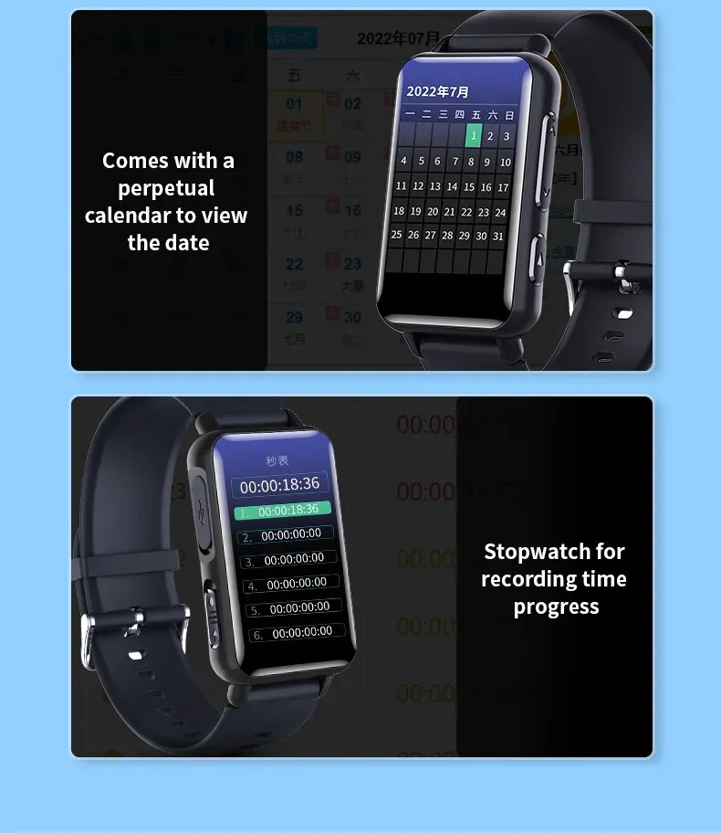 Digital Voice Recorder Watch Bluetooth Professional HD Noise Reduction E-book Music Play Recording Device Portable Mp3 Player