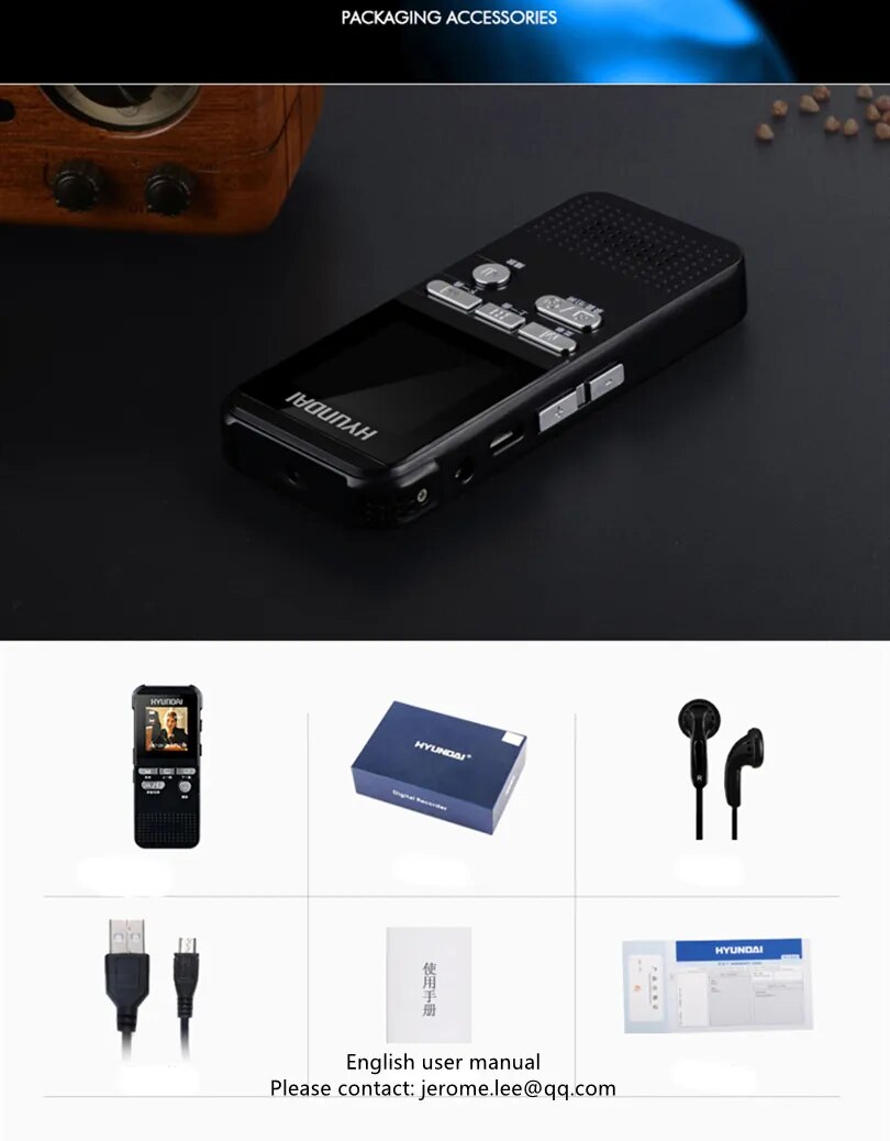Hyundai E830 8G Portable Mini Camcorder Video Digital Handheld Recorder For Business Meeting Minutes Class Lecture Dictaphone