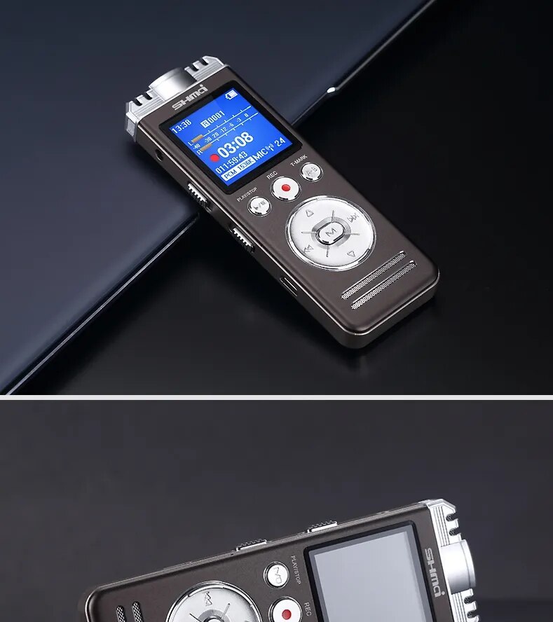 Shmci D70 Professional dual mic noise reduction PCM stereo phone Digital Voice Activate audio Recorder mini Player Dictaphone