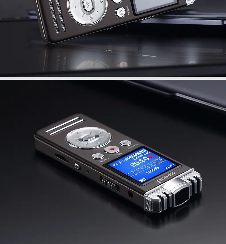 Shmci D70 Professional dual mic noise reduction PCM stereo phone Digital Voice Activate audio Recorder mini Player Dictaphone