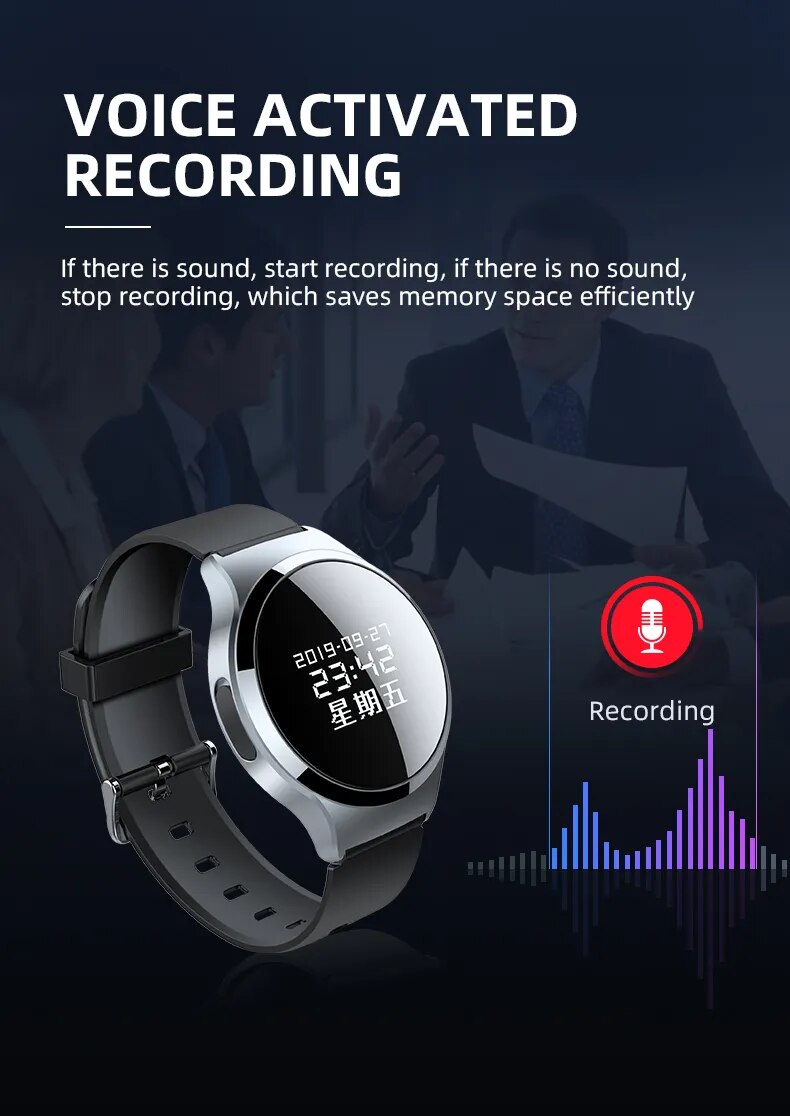 Digital Watch Voice Recorder with OLED Secret Recording Device MP3 Music Player Mini Activated Recorder Wristband Men Watch Digital Watch Voice Recorder with OLED Secret Recording Device MP3 Music Player Mini Activated Recorder Wristband Men Watch