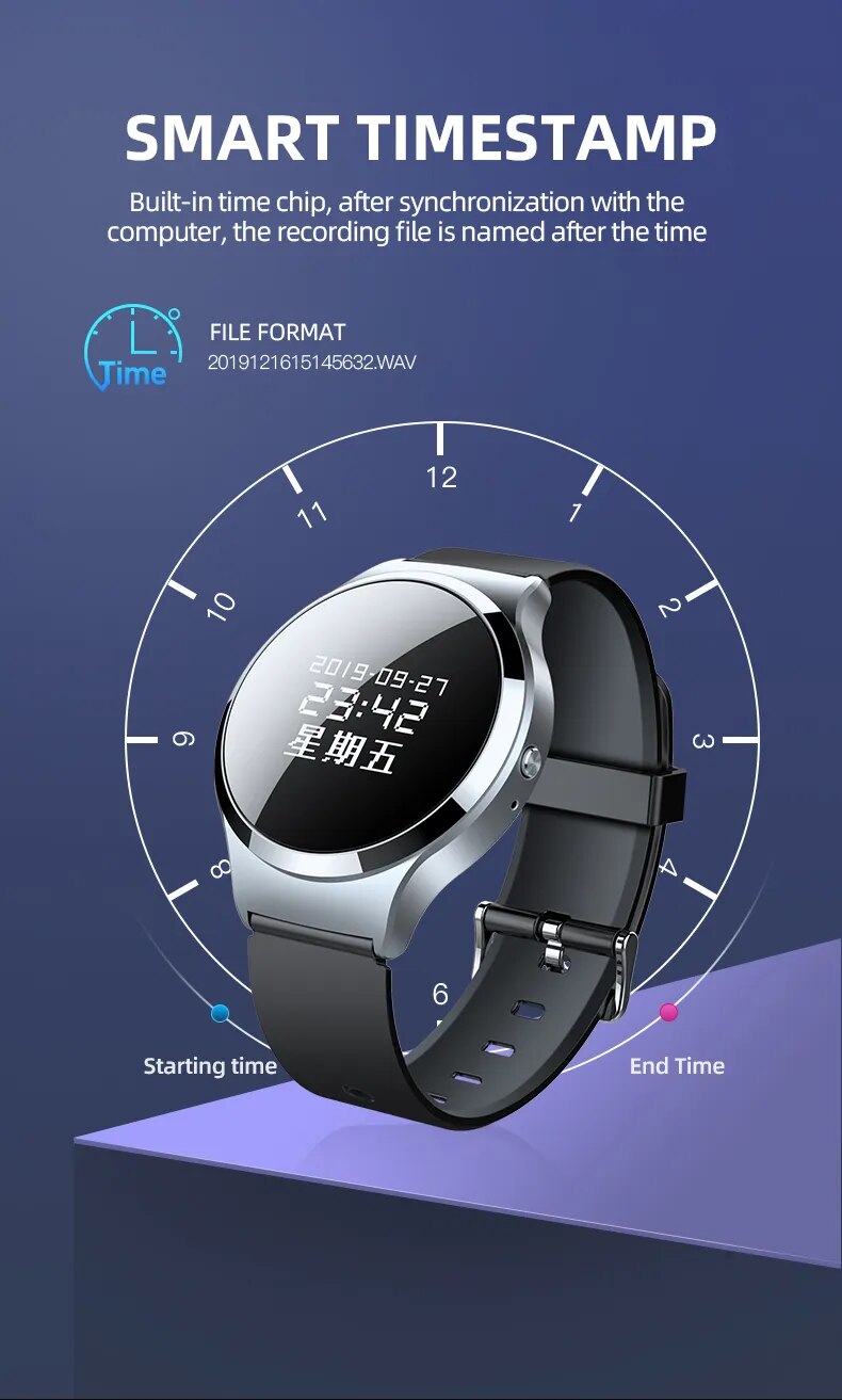 Digital Watch Voice Recorder with OLED Secret Recording Device MP3 Music Player Mini Activated Recorder Wristband Men Watch Digital Watch Voice Recorder with OLED Secret Recording Device MP3 Music Player Mini Activated Recorder Wristband Men Watch