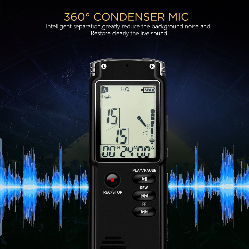 Digital Audio Voice Recorder 8GB/16GB/32GB High-Quality Intelligent Noise Reduction Recording Real Time Display with MP3 Player Digital Audio Voice Recorder 8GB/16GB/32GB High-Quality Intelligent Noise Reduction Recording Real Time Display with MP3 Player
