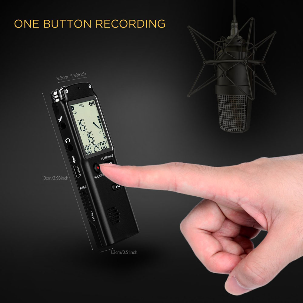 Digital Audio Voice Recorder 8GB/16GB/32GB High-Quality Intelligent Noise Reduction Recording Real Time Display with MP3 Player Digital Audio Voice Recorder 8GB/16GB/32GB High-Quality Intelligent Noise Reduction Recording Real Time Display with MP3 Player
