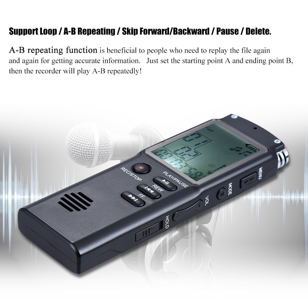 Digital Audio Voice Recorder 8GB/16GB/32GB High-Quality Intelligent Noise Reduction Recording Real Time Display with MP3 Player Digital Audio Voice Recorder 8GB/16GB/32GB High-Quality Intelligent Noise Reduction Recording Real Time Display with MP3 Player