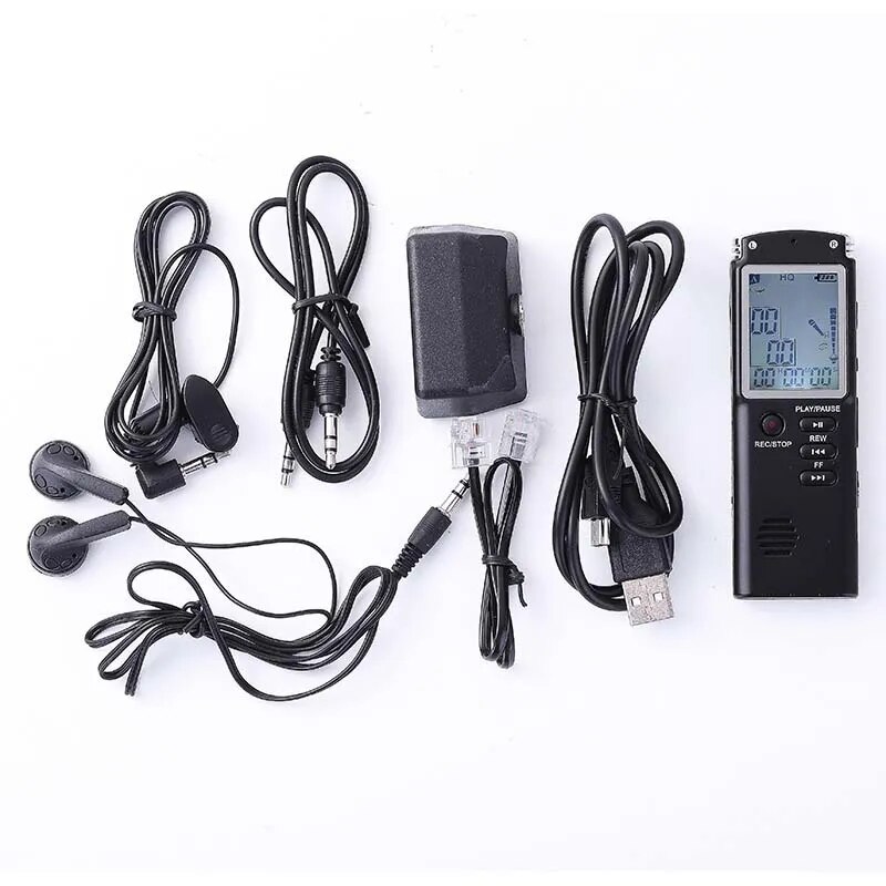 Digital Audio Voice Recorder 8GB/16GB/32GB High-Quality Intelligent Noise Reduction Recording Real Time Display with MP3 Player