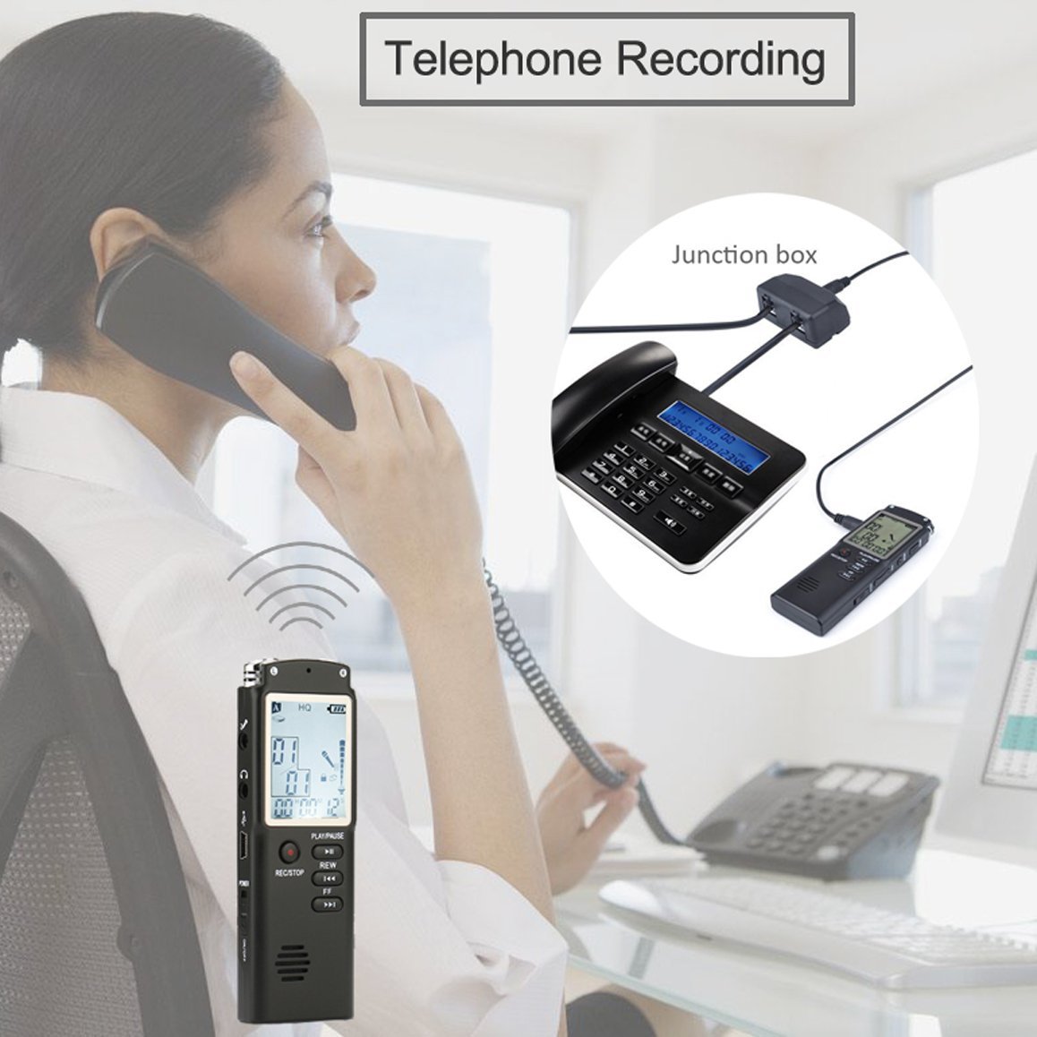 Digital Audio Voice Recorder 8GB/16GB/32GB High-Quality Intelligent Noise Reduction Recording Real Time Display with MP3 Player Digital Audio Voice Recorder 8GB/16GB/32GB High-Quality Intelligent Noise Reduction Recording Real Time Display with MP3 Player
