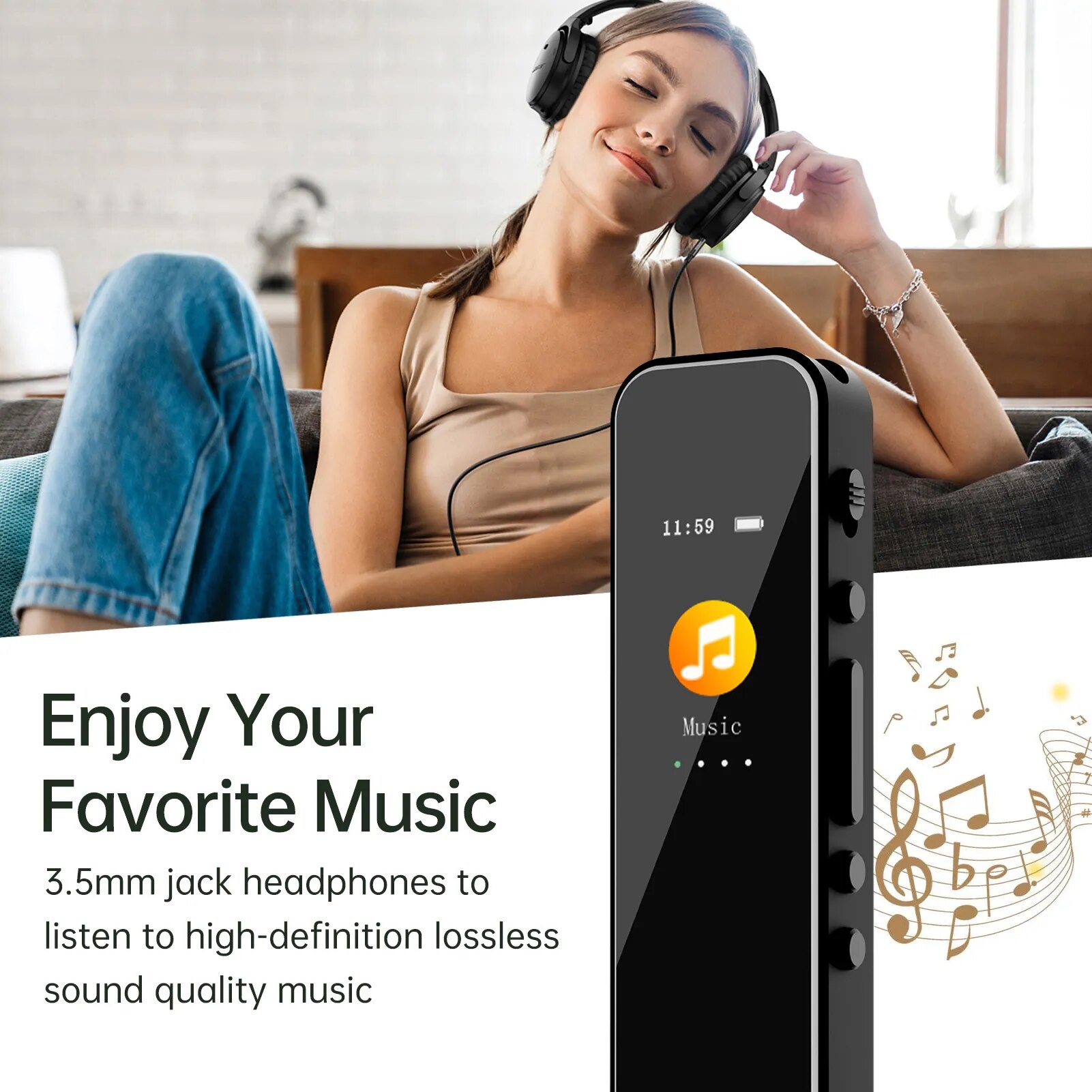 Bisofice 64GB Digital Voice Recorder Voice MIni Pen Activated Audio Recording Noise Reduction with Playback MP3 MusicPlayer