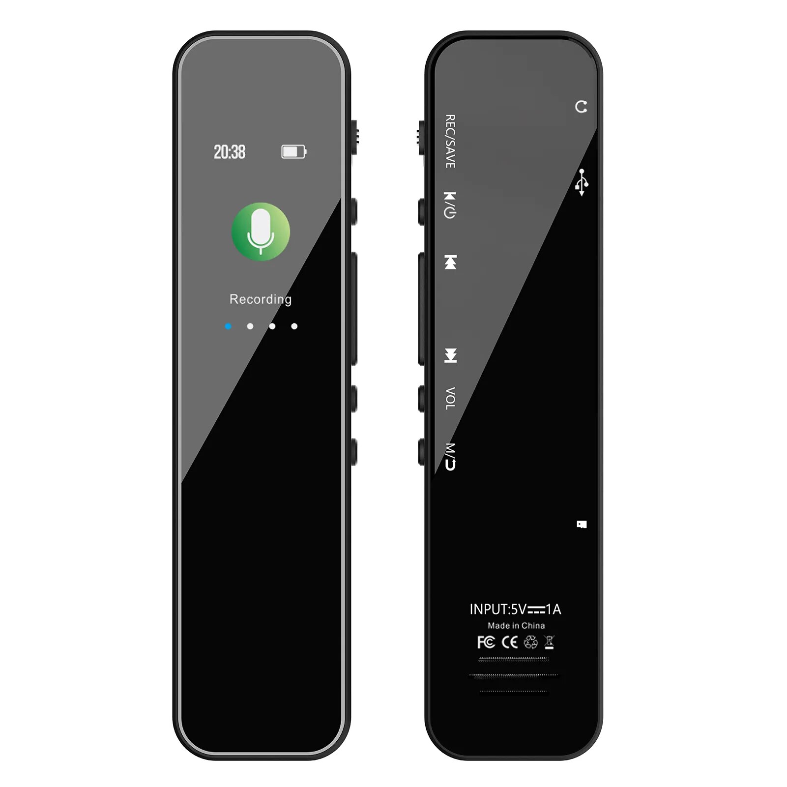 Bisofice 64GB Digital Voice Recorder Voice MIni Pen Activated Audio Recording Noise Reduction with Playback MP3 MusicPlayer