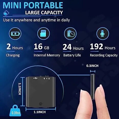 Portable Pendant Voice Recorder Security Protection Intelligent Noise Reduction Micro Secret Professional Dictaphone MP3 Player