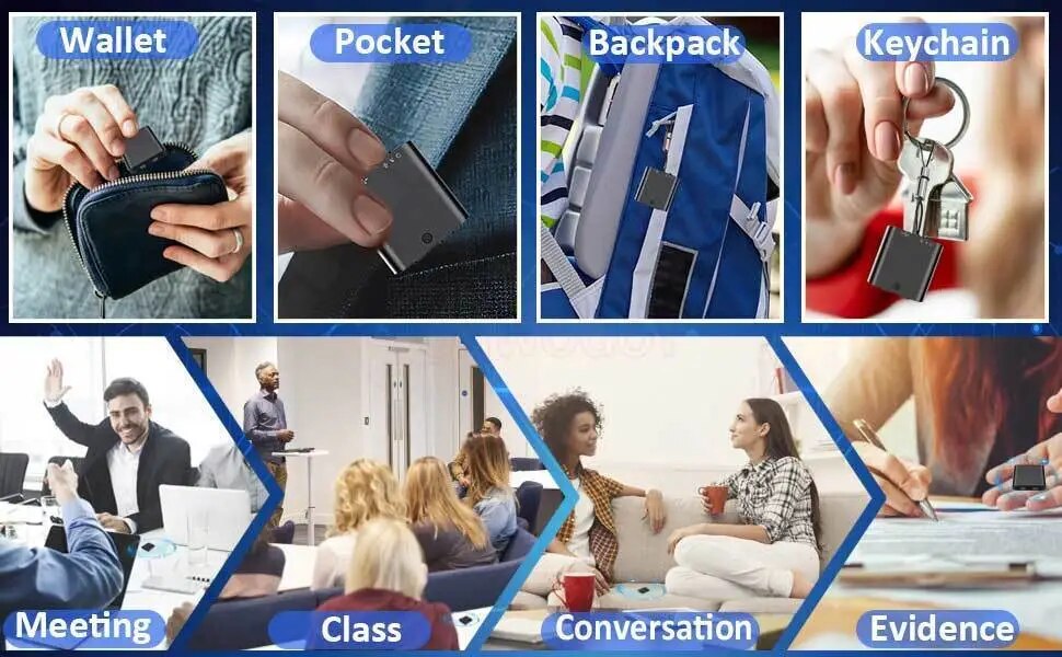 Portable Pendant Voice Recorder Security Protection Intelligent Noise Reduction Micro Secret Professional Dictaphone MP3 Player