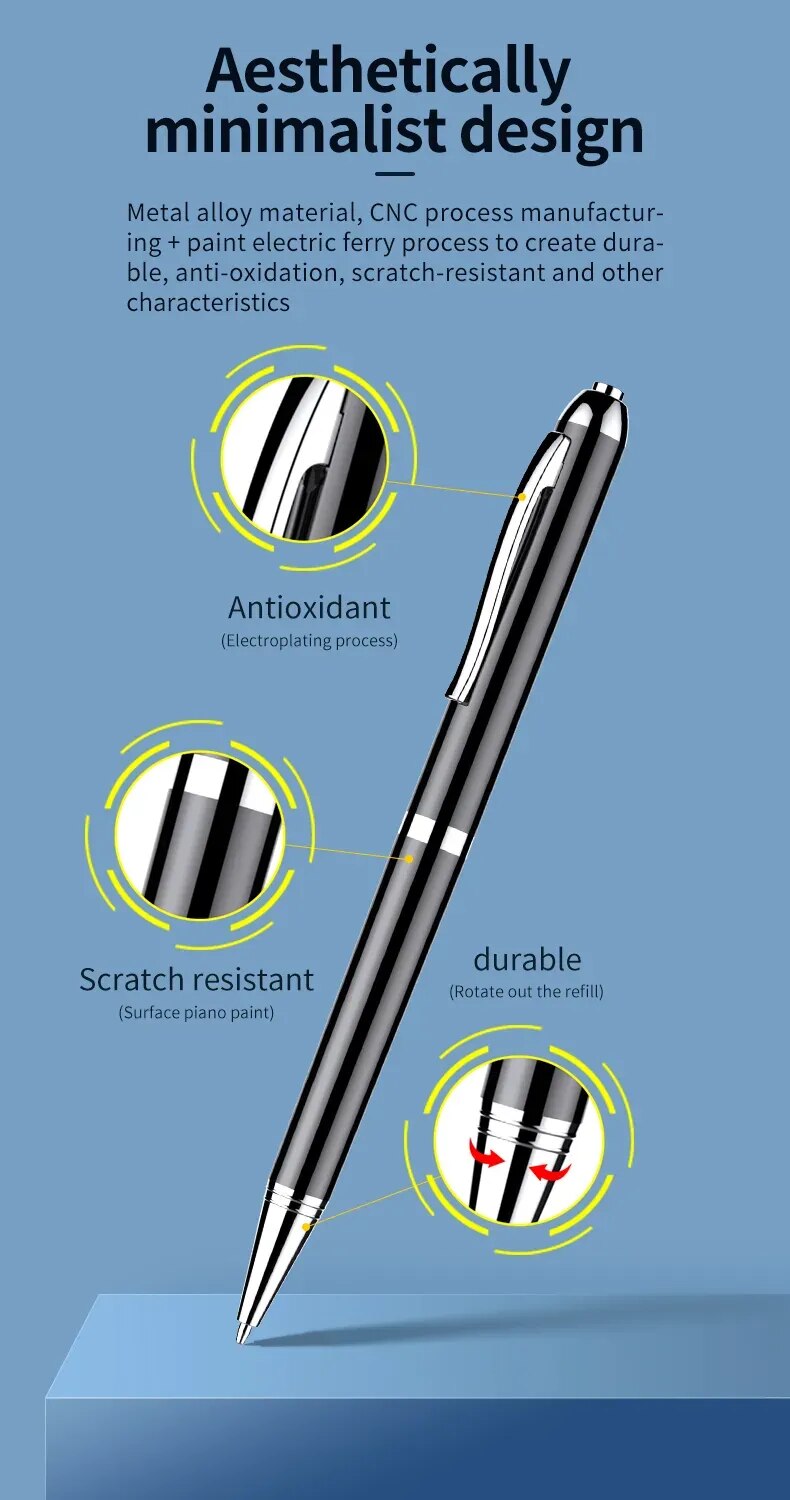 Pen Activated Mini Voice Recorder 4-256G U Disk Professional Audio Record Noise Reduce Sound Digital Dictaphone MP3 Music Player