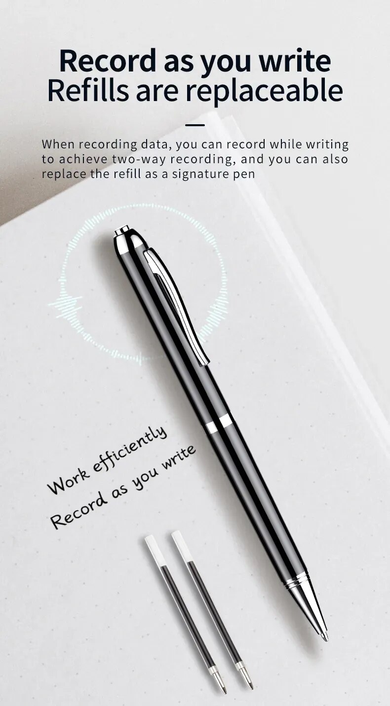 Pen Activated Mini Voice Recorder 4-256G U Disk Professional Audio Record Noise Reduce Sound Digital Dictaphone MP3 Music Player