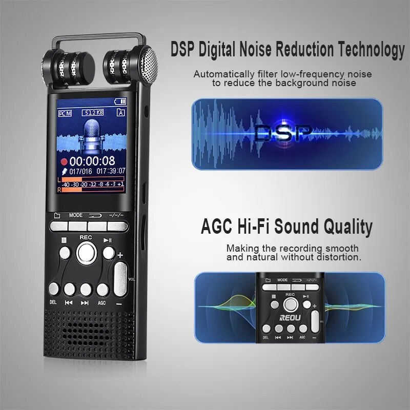 1536Kbps 128GB 100hrs 800mah Professional Voice Activated Digital Audio Voice Recorder Pen Dictaphone Mp3 Player Recording PCM