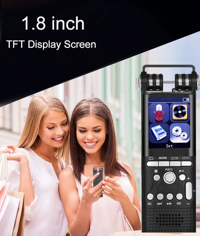 1536Kbps 128GB 100hrs 800mah Professional Voice Activated Digital Audio Voice Recorder Pen Dictaphone Mp3 Player Recording PCM