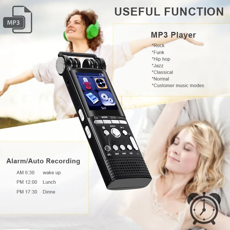 1536Kbps 128GB 100hrs 800mah Professional Voice Activated Digital Audio Voice Recorder Pen Dictaphone Mp3 Player Recording PCM