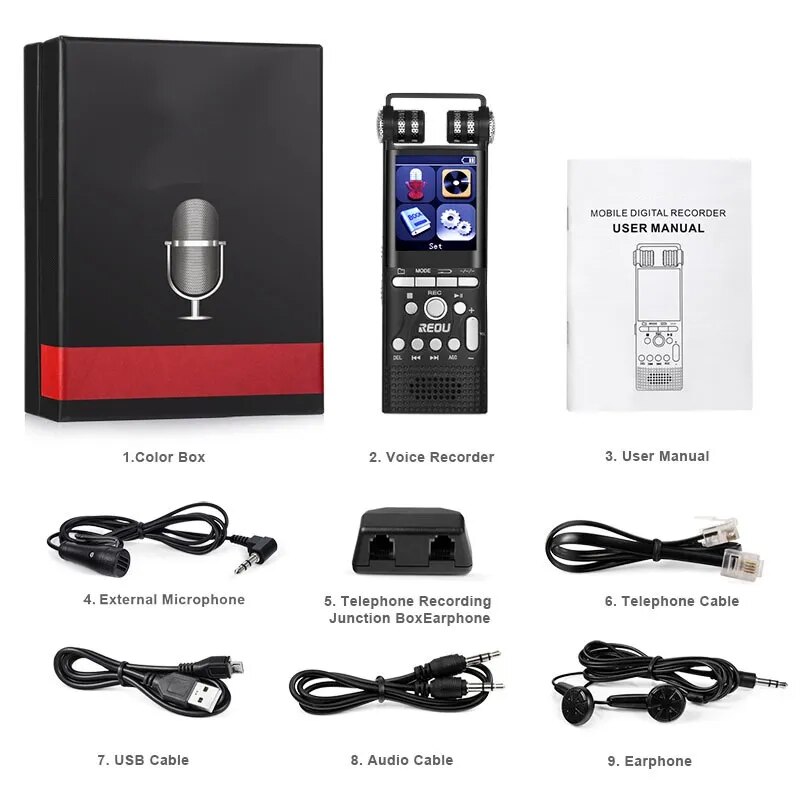 1536Kbps 128GB 100hrs 800mah Professional Voice Activated Digital Audio Voice Recorder Pen Dictaphone Mp3 Player Recording PCM