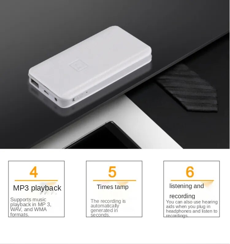 8GB-64GB MP3 u-disk 4 in1 Digital voice Recorder Voice Activated Long-distance record Dictaphone With Strong magnetic power bank