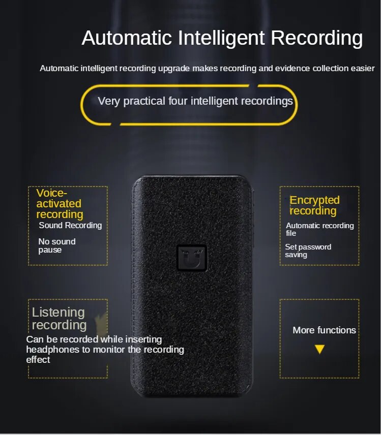 8GB-64GB MP3 u-disk 4 in1 Digital voice Recorder Voice Activated Long-distance record Dictaphone With Strong magnetic power bank