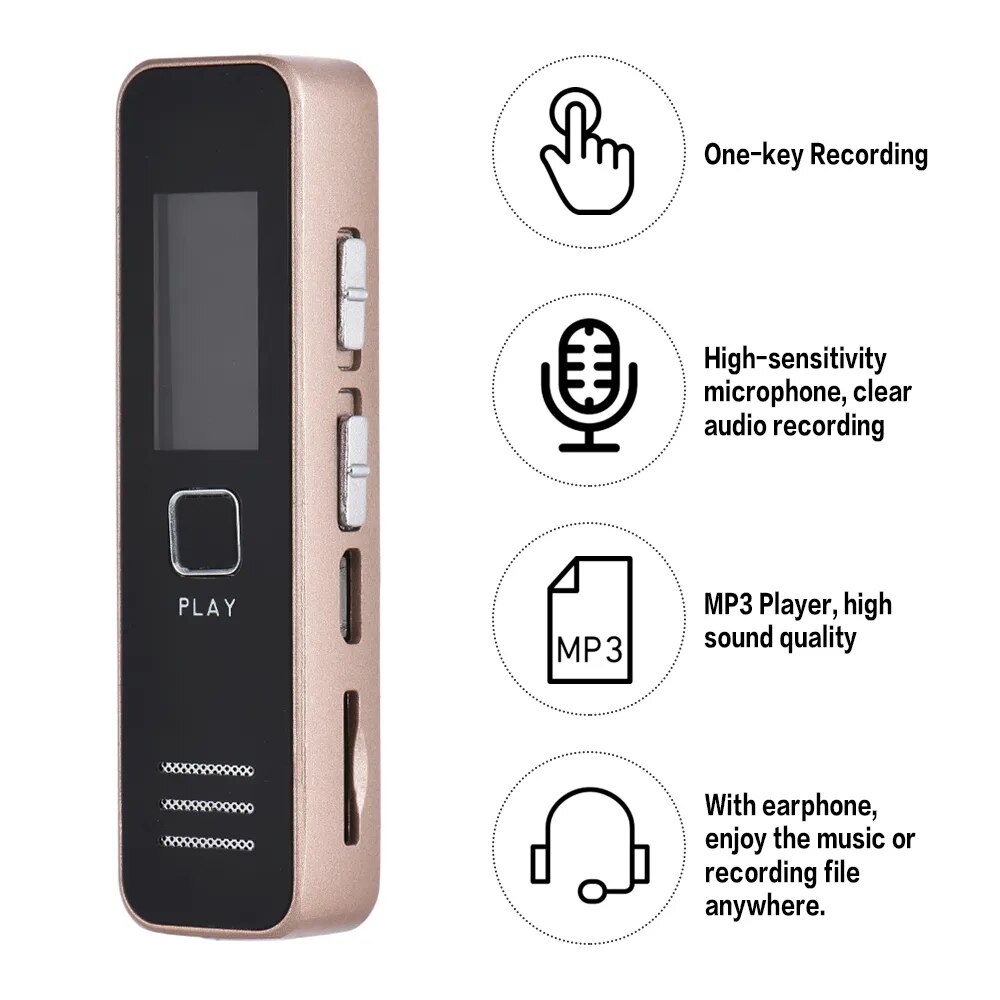 Digital Voice Recorder Recording Pen Audio Dictaphone MP3 Player USB for Meeting Continuous Recording for 20 Hours without Memor