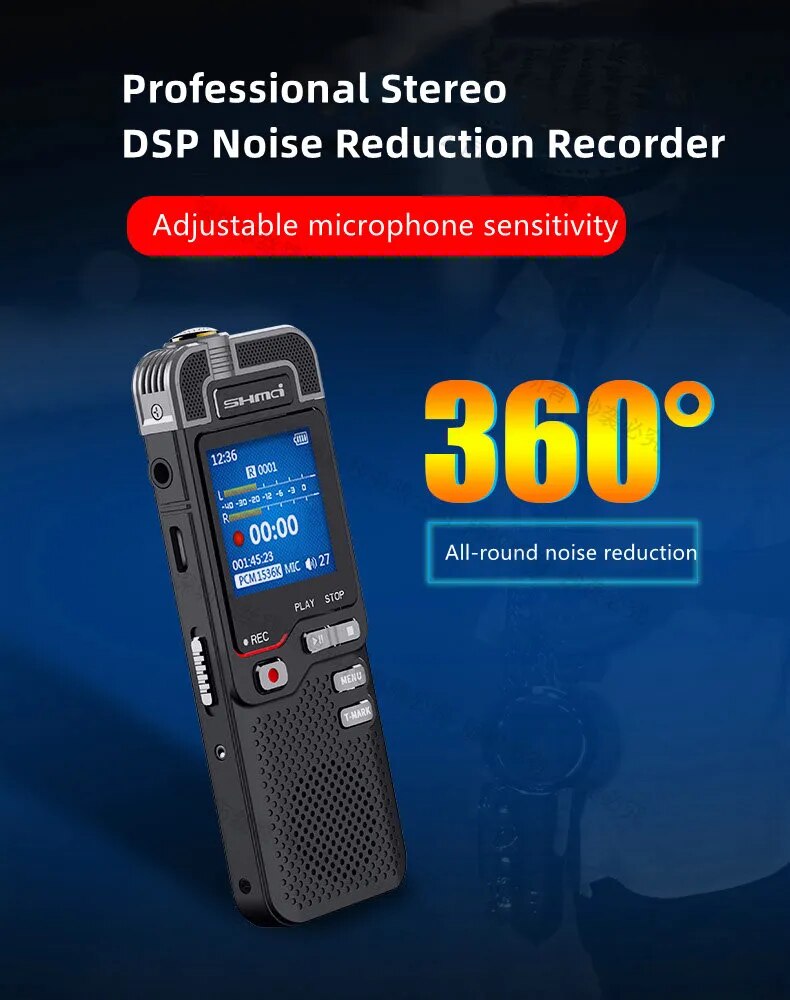 Shmci D60 Professional 1536Kbps Digital Voice-Activated Audio Recorder Mini Dictaphone Denoise Variable Speed Play MP3 Player Shmci D60 Professional 1536Kbps Digital Voice-Activated Audio Recorder Mini Dictaphone Denoise Variable Speed Play MP3 Player