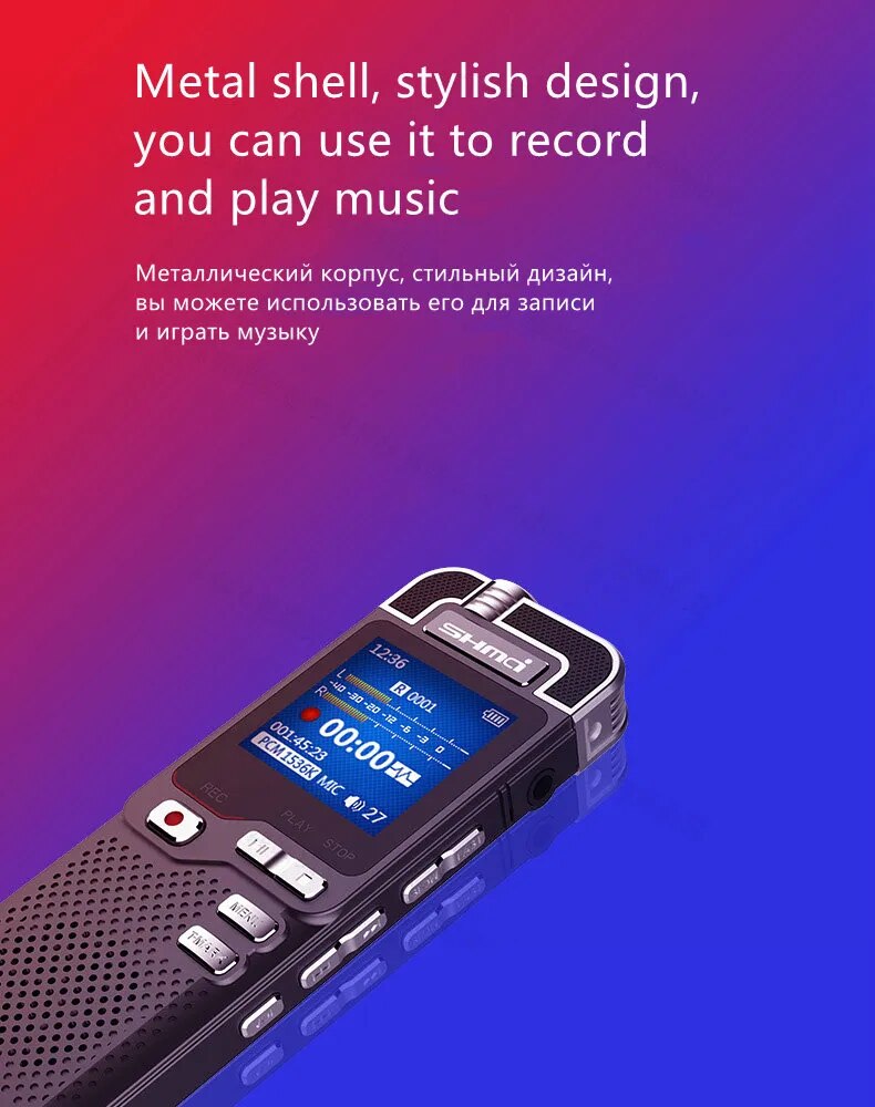 Shmci D60 Professional 1536Kbps Digital Voice-Activated Audio Recorder Mini Dictaphone Denoise Variable Speed Play MP3 Player Shmci D60 Professional 1536Kbps Digital Voice-Activated Audio Recorder Mini Dictaphone Denoise Variable Speed Play MP3 Player