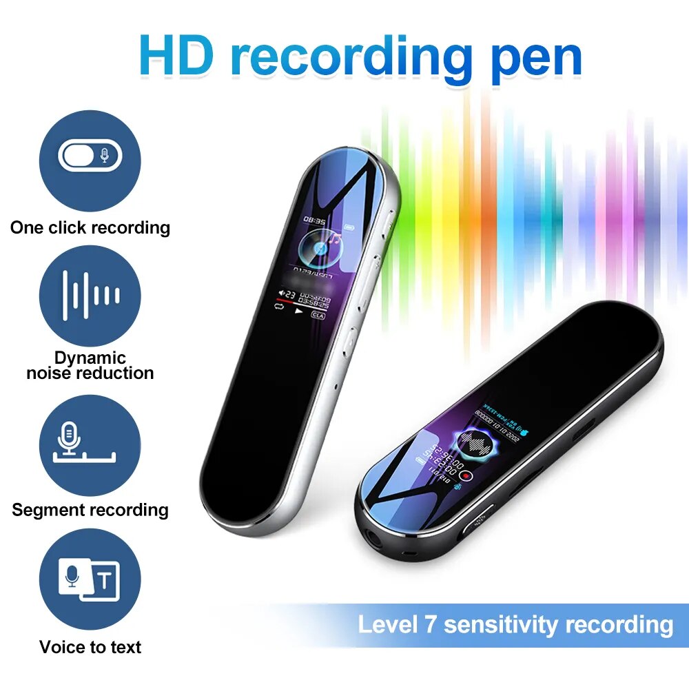 Mini HD Voice Recorder Pen Digital Audio Voice Control Sintelligent Mp3 Player One-Click Recording Support OTG VoiceTo Text