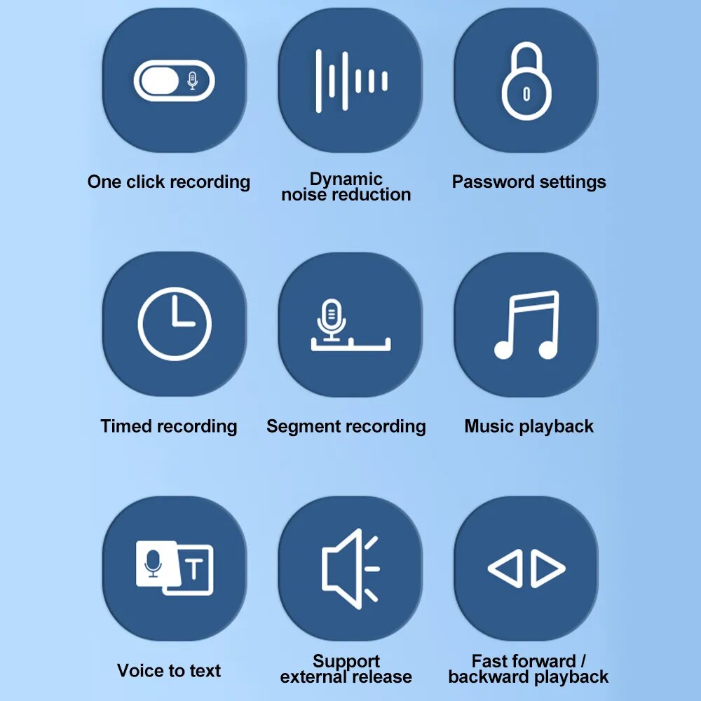 Mini HD Voice Recorder Pen Digital Audio Voice Control Sintelligent Mp3 Player One-Click Recording Support OTG VoiceTo Text