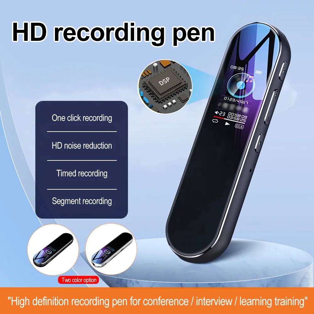 Mini HD Voice Recorder Pen Digital Audio Voice Control Sintelligent Mp3 Player One-Click Recording Support OTG VoiceTo Text