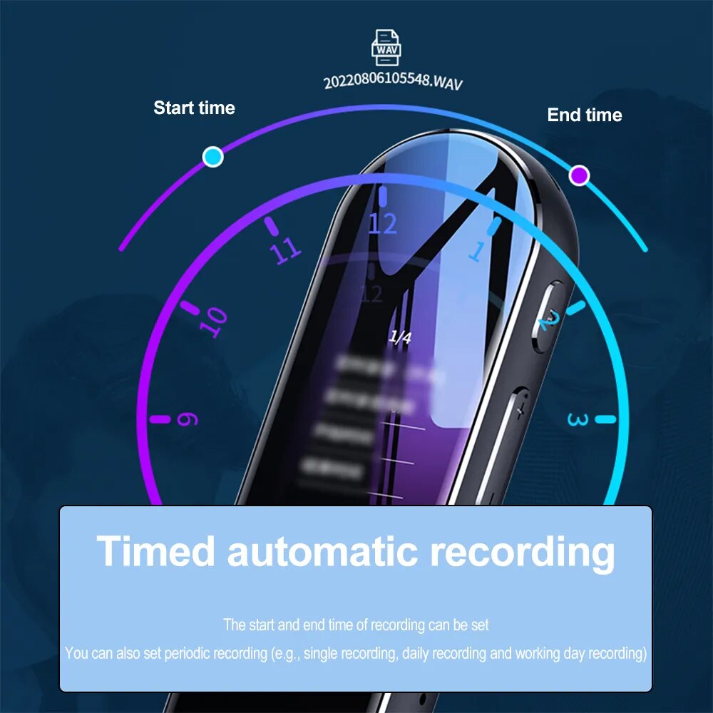 Mini HD Voice Recorder Pen Digital Audio Voice Control Sintelligent Mp3 Player One-Click Recording Support OTG VoiceTo Text