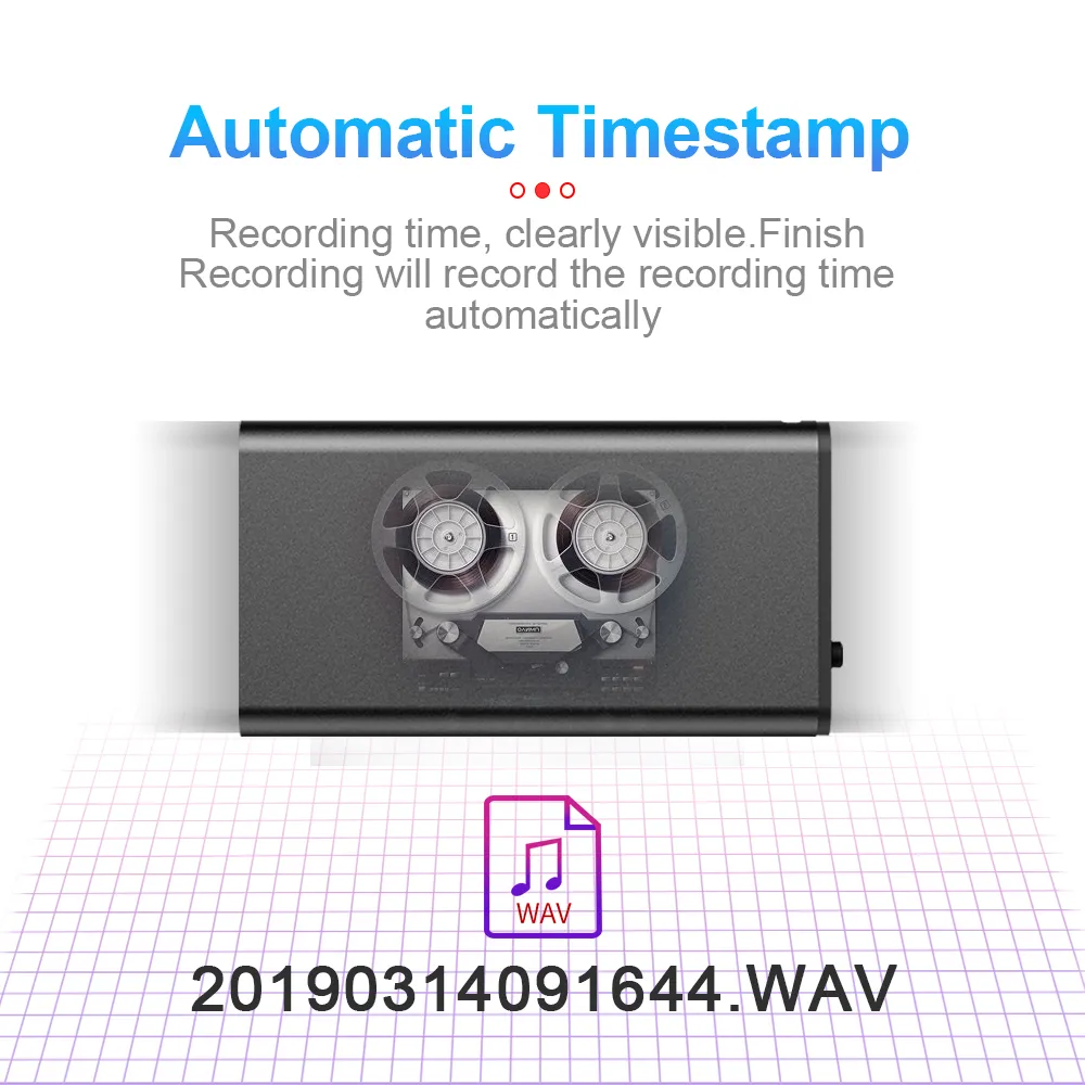 4-64GB Digtal Voice Recorder Espia Mini Sound Voice Activated Dictaphone HD Noise Reduce Recording 32GB 8GB Small MP3 Player