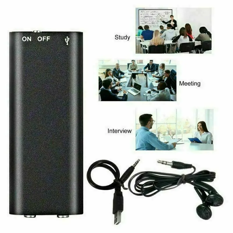4-64GB Digtal Voice Recorder Espia Mini Sound Voice Activated Dictaphone HD Noise Reduce Recording 32GB 8GB Small MP3 Player