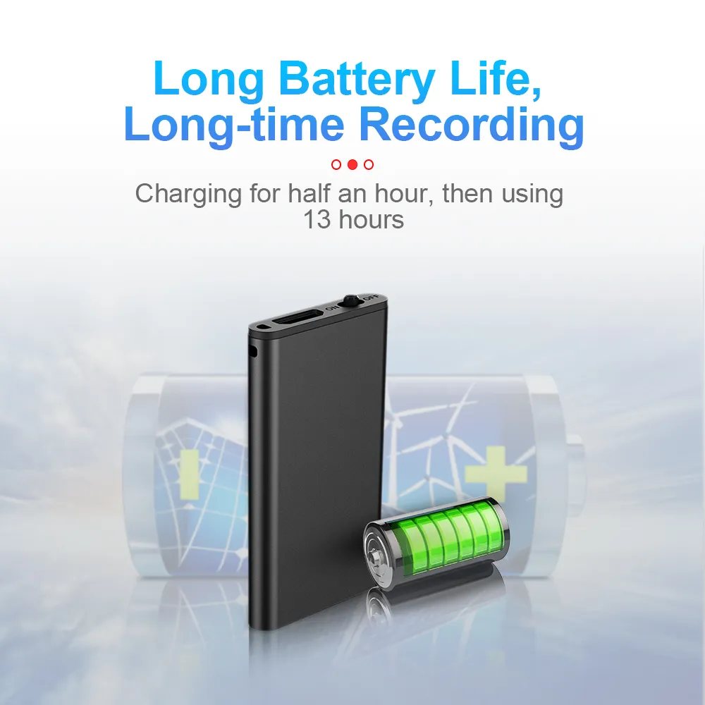4-64GB Digtal Voice Recorder Espia Mini Sound Voice Activated Dictaphone HD Noise Reduce Recording 32GB 8GB Small MP3 Player