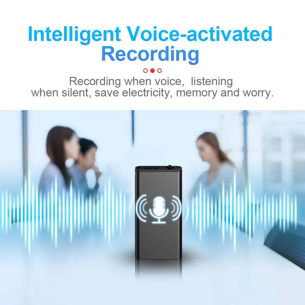 4-64GB Digtal Voice Recorder Espia Mini Sound Voice Activated Dictaphone HD Noise Reduce Recording 32GB 8GB Small MP3 Player
