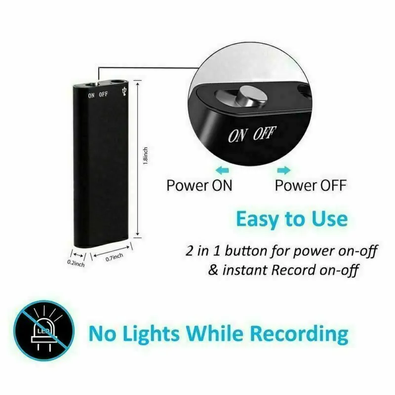 4-64GB Digtal Voice Recorder Espia Mini Sound Voice Activated Dictaphone HD Noise Reduce Recording 32GB 8GB Small MP3 Player
