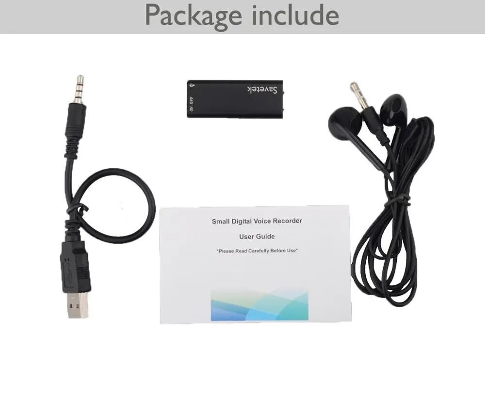 Savetek Smallest Mini USB Pen Voice Activated 8GB 16GB Digital Audio Voice Recorder Mp3 Player 192Kbps Recording WAV