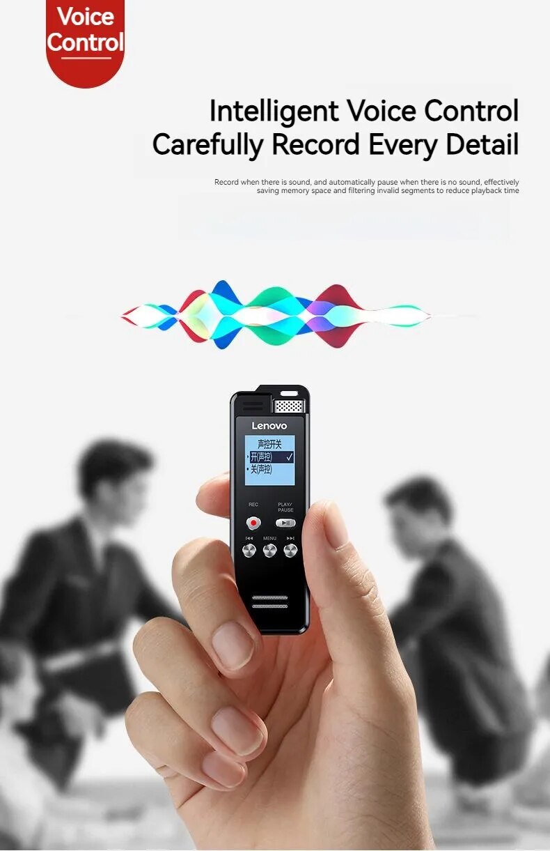 Lenovo T505 Multifunction Audio Voice Recorder Professional Lossless Sound Dictaphone MP3 Player Recording Pen Noise Reductio