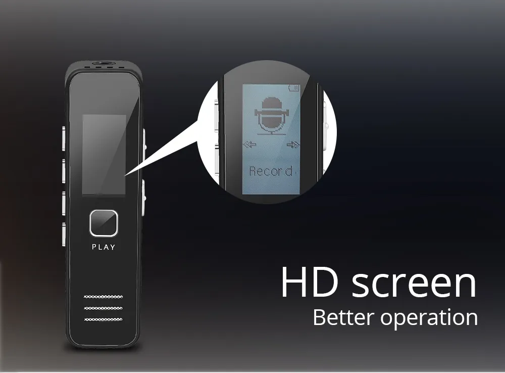 Digital Voice Recorder MP3 Player Mini Recorders pen Support 32GB TF Card Professional Dictaphone 20-hour Recording Time