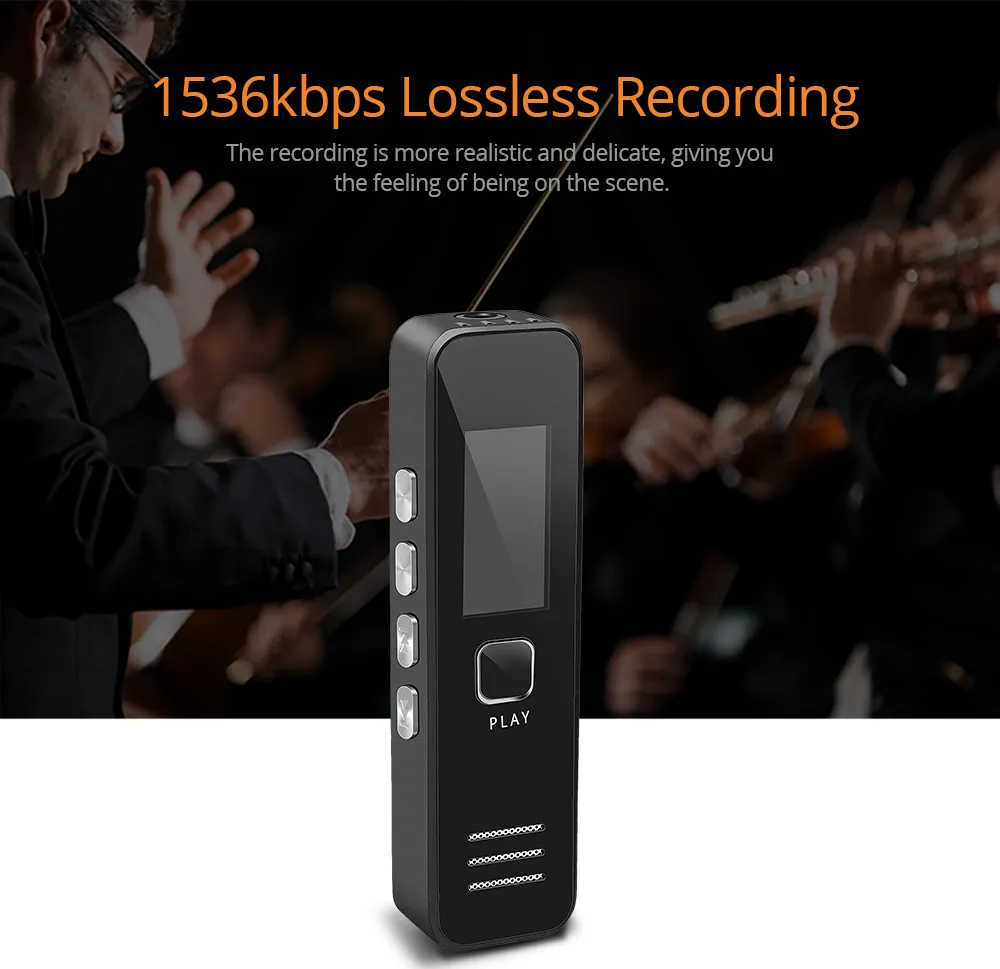 Digital Voice Recorder MP3 Player Mini Recorders pen Support 32GB TF Card Professional Dictaphone 20-hour Recording Time