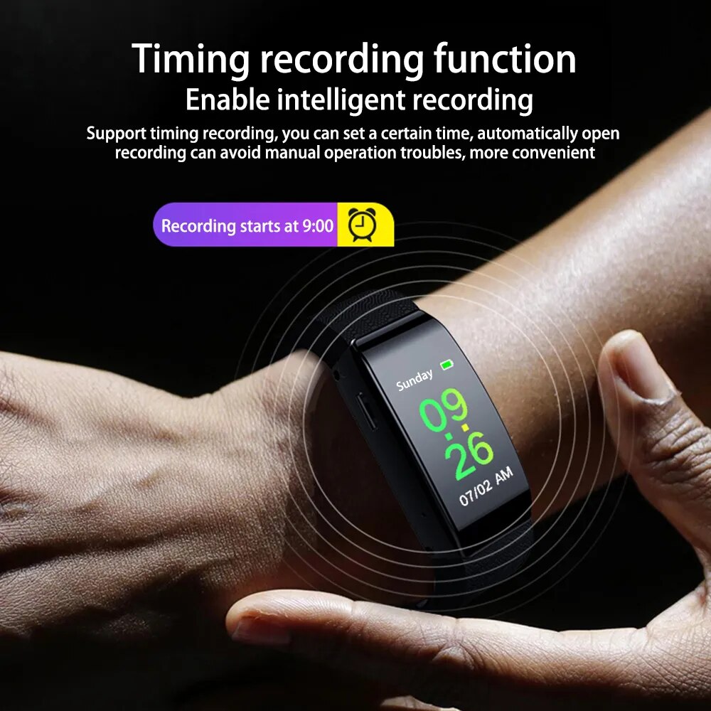 Wristband Voice Activated Recorder 16GB/32GB HD Noise Reduce Sport Pedometer Safety Digital Bracelet Watch Dictaphone MP3 Player
