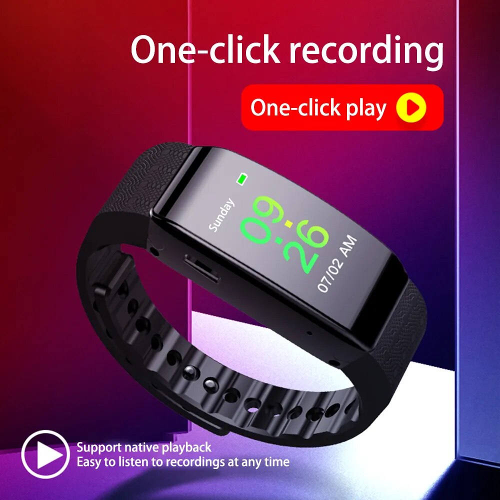 Wristband Voice Activated Recorder 16GB/32GB HD Noise Reduce Sport Pedometer Safety Digital Bracelet Watch Dictaphone MP3 Player