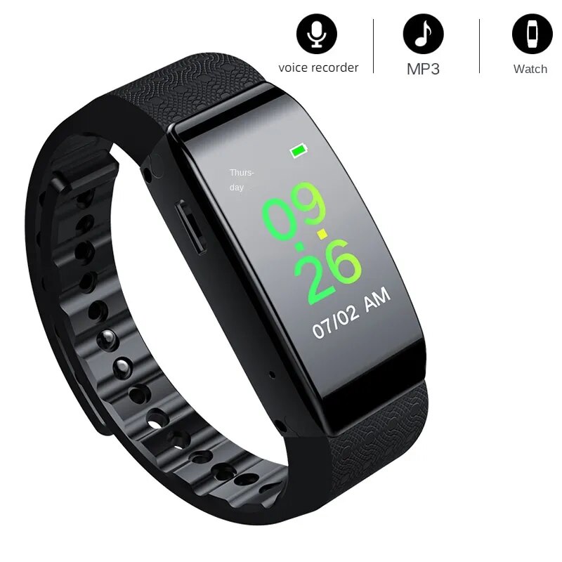 Wristband Voice Activated Recorder 16GB/32GB HD Noise Reduce Sport Pedometer Safety Digital Bracelet Watch Dictaphone MP3 Player